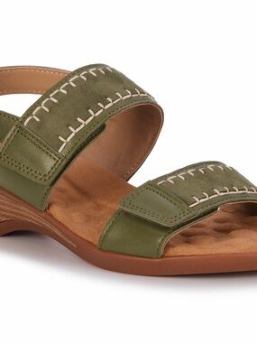 Ros Hommerson Kateri Olive Green Leather Suede Sandals Womens size 10.5W